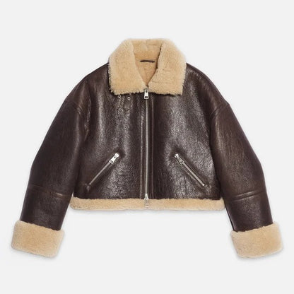 Women’s Brown Aviator Jacket