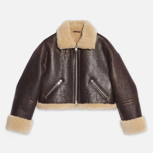 Women’s Brown Aviator Jacket